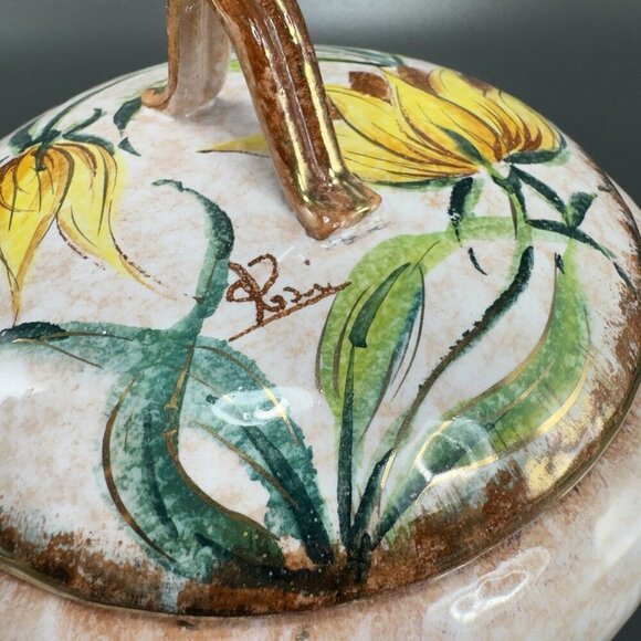 Vintage Italian Pottery Covered Dish Container Jar Box With Lid Venetian Italian - Picture 10 of 15